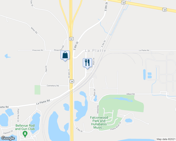 map of restaurants, bars, coffee shops, grocery stores, and more near 16609 Clay St in Bellevue