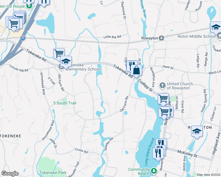 map of restaurants, bars, coffee shops, grocery stores, and more near 25 Pheasant Run in Darien