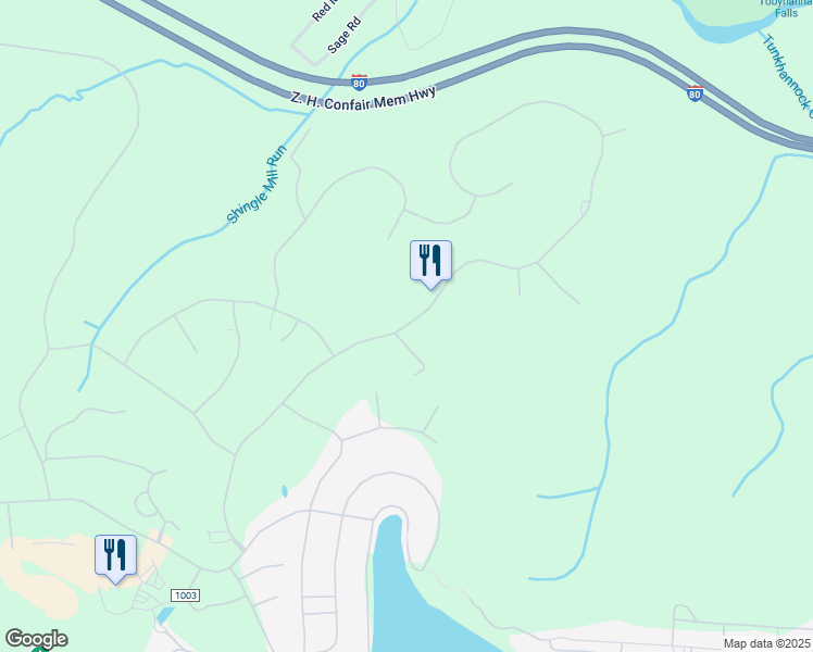 map of restaurants, bars, coffee shops, grocery stores, and more near Wolf Hollow Road in Lake Harmony