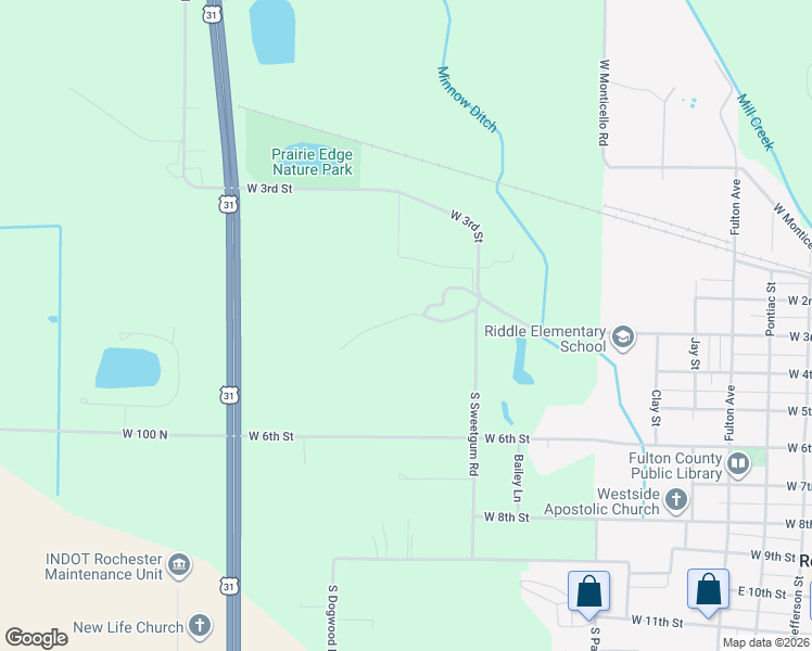 map of restaurants, bars, coffee shops, grocery stores, and more near 1111-1299 West Ridge Road in Rochester