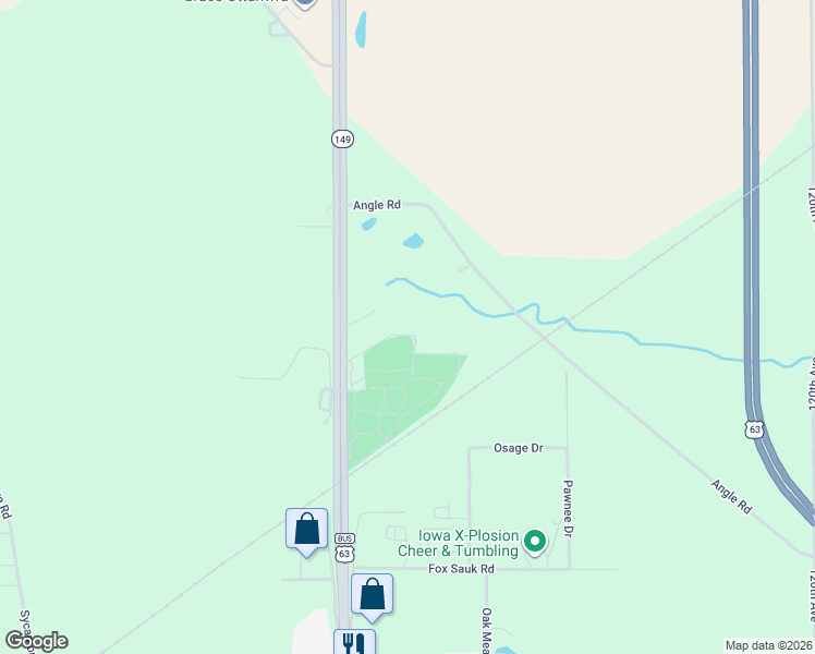 map of restaurants, bars, coffee shops, grocery stores, and more near 12771-12825 U.S. 63 Business in Ottumwa