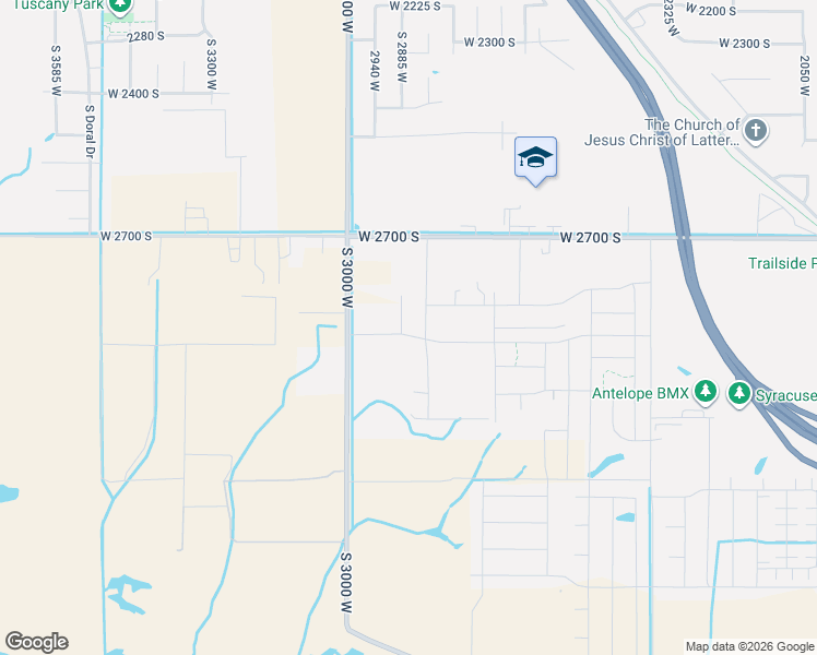 map of restaurants, bars, coffee shops, grocery stores, and more near 2895 South 2900 West in Syracuse