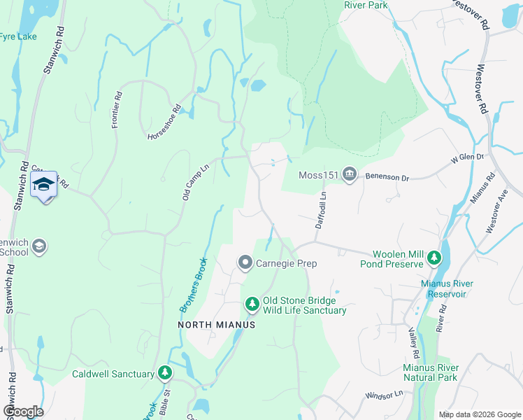 map of restaurants, bars, coffee shops, grocery stores, and more near 283 Cognewaugh Road in Greenwich