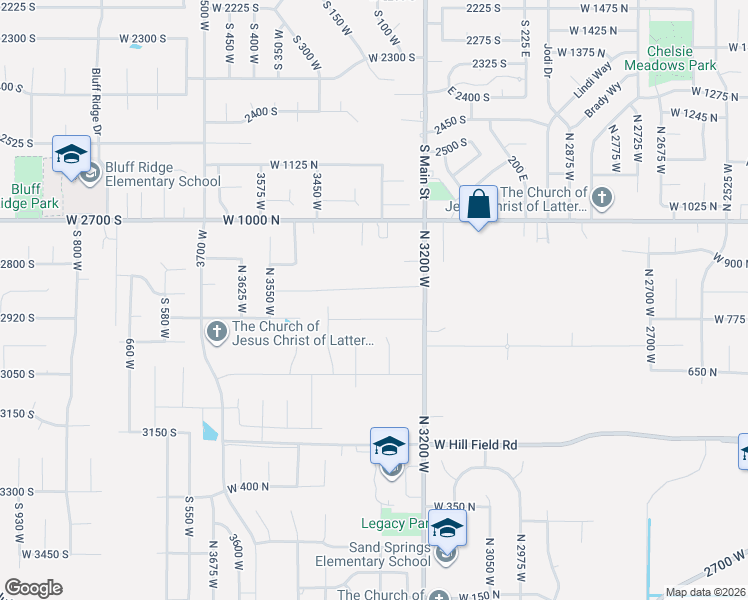 map of restaurants, bars, coffee shops, grocery stores, and more near 3356 West 775 North in Layton