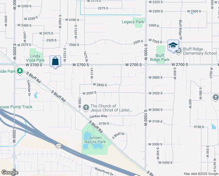 map of restaurants, bars, coffee shops, grocery stores, and more near 2931 1260 West in Syracuse