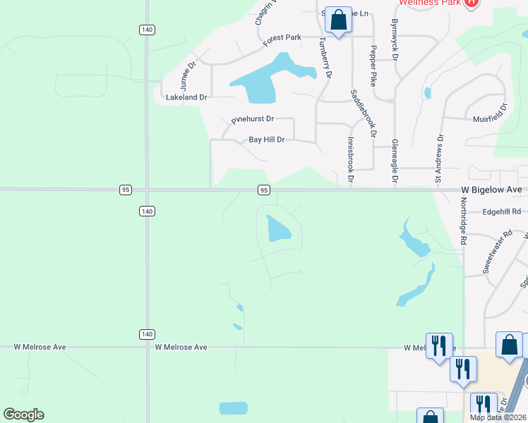 map of restaurants, bars, coffee shops, grocery stores, and more near 6535 Silver Lake Drive in Findlay