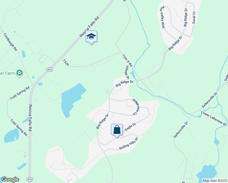 map of restaurants, bars, coffee shops, grocery stores, and more near 211 Hawthorne Village Court in East Stroudsburg