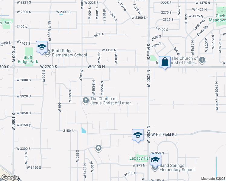 map of restaurants, bars, coffee shops, grocery stores, and more near 3263 West 850 North in Layton