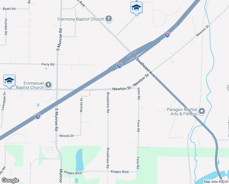 map of restaurants, bars, coffee shops, grocery stores, and more near 908 Newton Street in Tallmadge