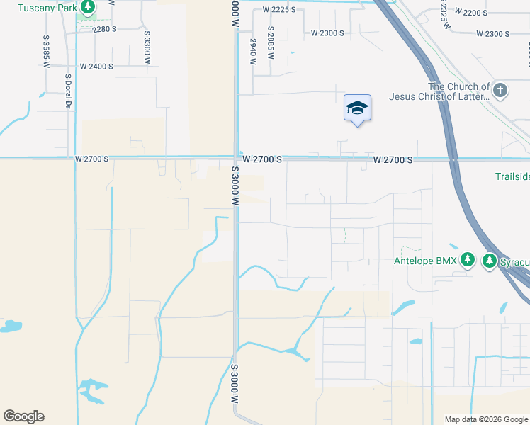 map of restaurants, bars, coffee shops, grocery stores, and more near 2846 West 2850 South in Syracuse