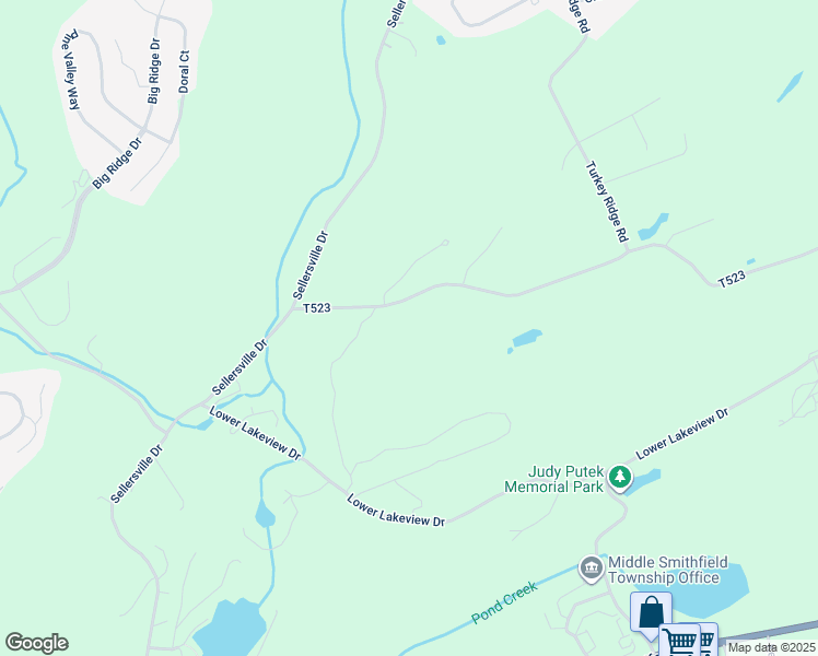 map of restaurants, bars, coffee shops, grocery stores, and more near 50 Upper Lakeview Drive in East Stroudsburg