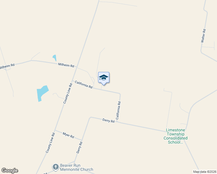 map of restaurants, bars, coffee shops, grocery stores, and more near 178 California Road in Watsontown