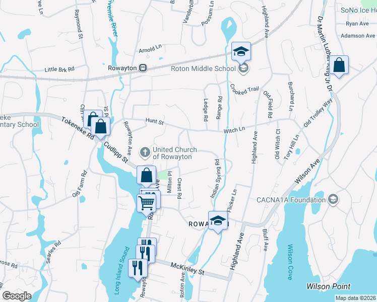 map of restaurants, bars, coffee shops, grocery stores, and more near 10 Bittersweet Trail in Norwalk