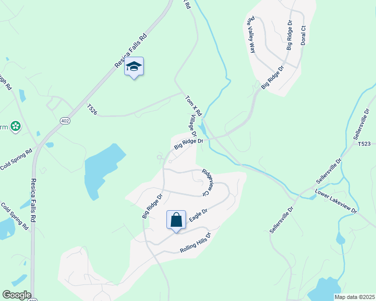 map of restaurants, bars, coffee shops, grocery stores, and more near 230 Hawthorne Village Court in East Stroudsburg
