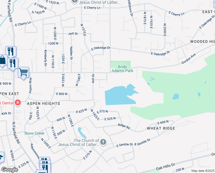 map of restaurants, bars, coffee shops, grocery stores, and more near 910 North 1550 East in Layton