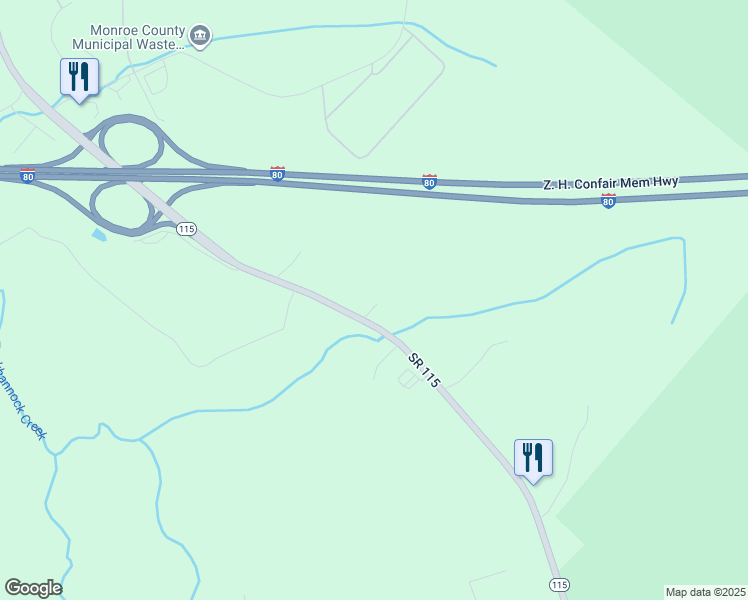 map of restaurants, bars, coffee shops, grocery stores, and more near 115 Hetter Lane in Blakeslee
