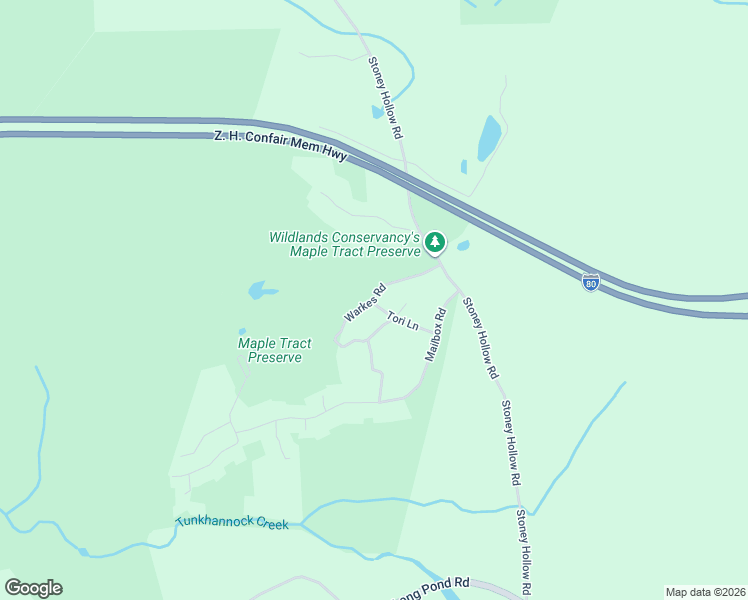 map of restaurants, bars, coffee shops, grocery stores, and more near Warkes Road in Monroe County