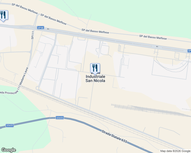 map of restaurants, bars, coffee shops, grocery stores, and more near in Zona Industriale San Nicola