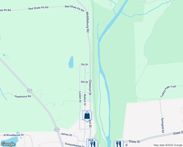 map of restaurants, bars, coffee shops, grocery stores, and more near 100 Middleburg Road in White Haven
