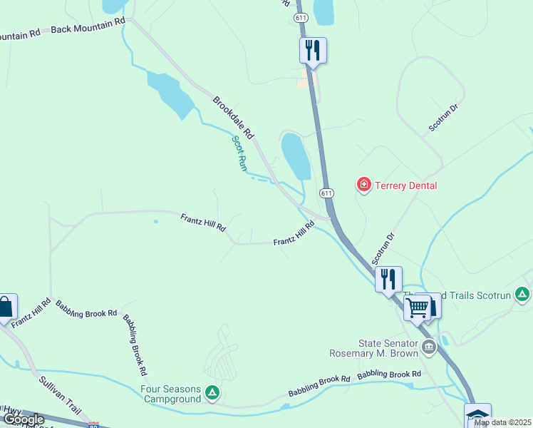 map of restaurants, bars, coffee shops, grocery stores, and more near 2630 Brookdale Road in Monroe County