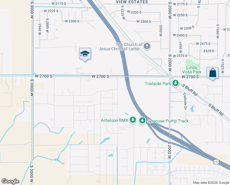 map of restaurants, bars, coffee shops, grocery stores, and more near 2813 2400 West Street in Syracuse
