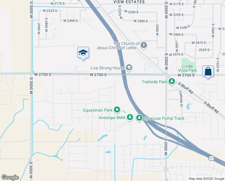 map of restaurants, bars, coffee shops, grocery stores, and more near 2813 2400 West Street in Syracuse