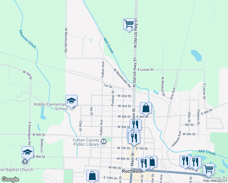 map of restaurants, bars, coffee shops, grocery stores, and more near 197 Pontiac St in Rochester