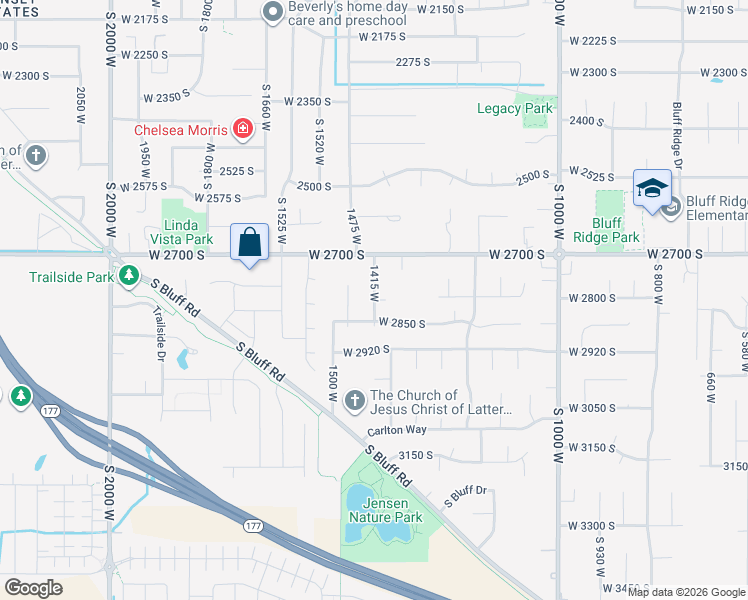 map of restaurants, bars, coffee shops, grocery stores, and more near 2814 1415 West in Syracuse