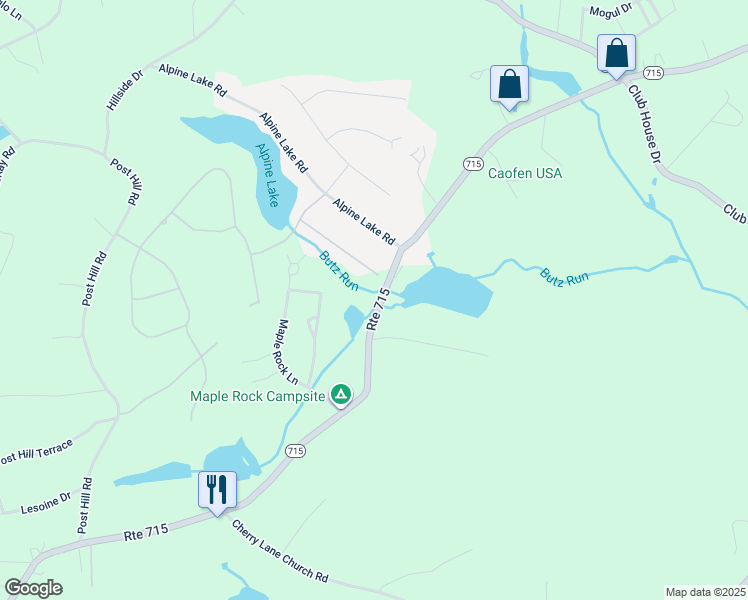 map of restaurants, bars, coffee shops, grocery stores, and more near 3291 Pennsylvania 715 in Henryville
