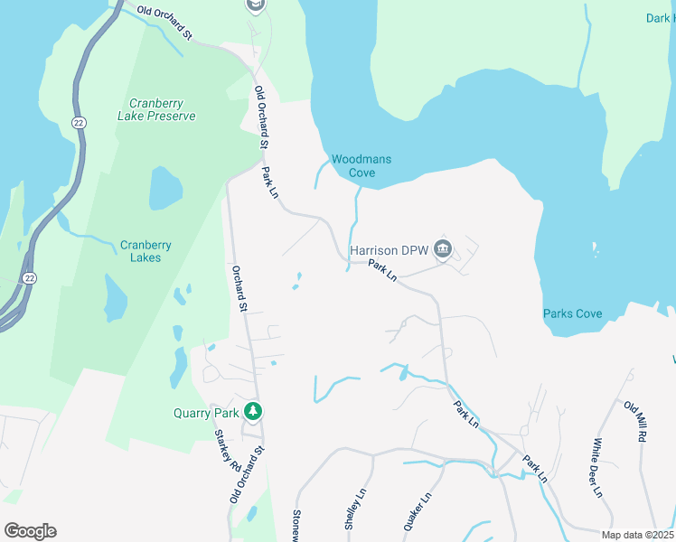 map of restaurants, bars, coffee shops, grocery stores, and more near 113 Park Lane in West Harrison