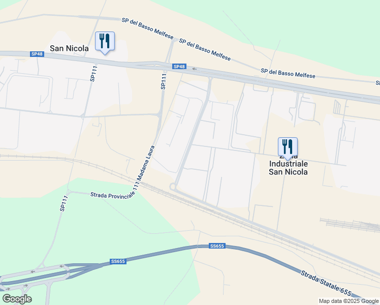 map of restaurants, bars, coffee shops, grocery stores, and more near in Zona Industriale San Nicola