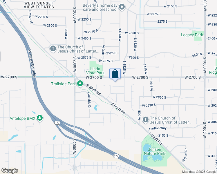 map of restaurants, bars, coffee shops, grocery stores, and more near 2784 South 1720 West in Syracuse