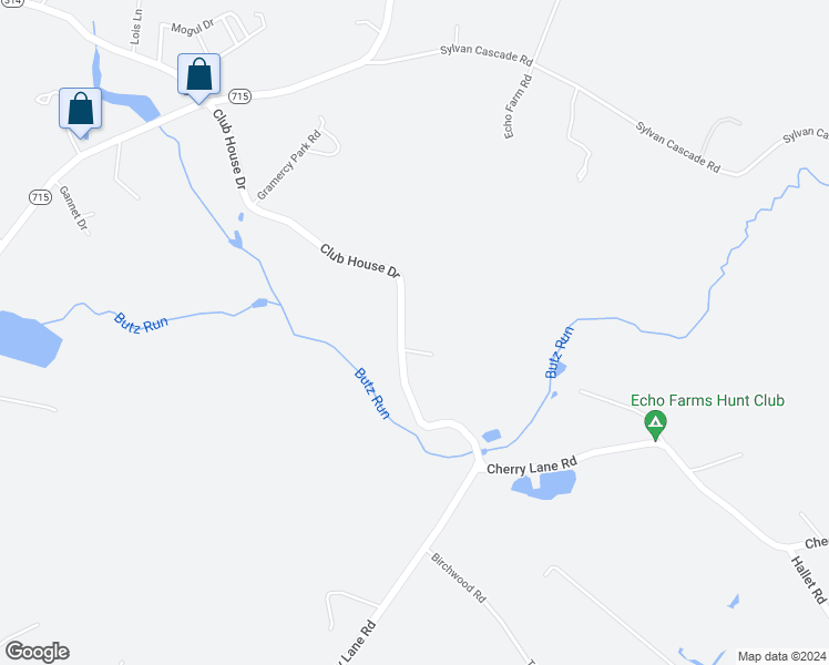 map of restaurants, bars, coffee shops, grocery stores, and more near 2539 Club House Road in Henryville