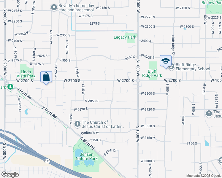 map of restaurants, bars, coffee shops, grocery stores, and more near 2766 1200 West in Syracuse