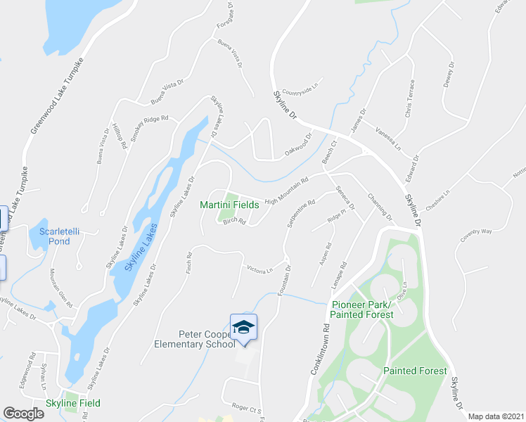 map of restaurants, bars, coffee shops, grocery stores, and more near 61 Birch Road in Ringwood