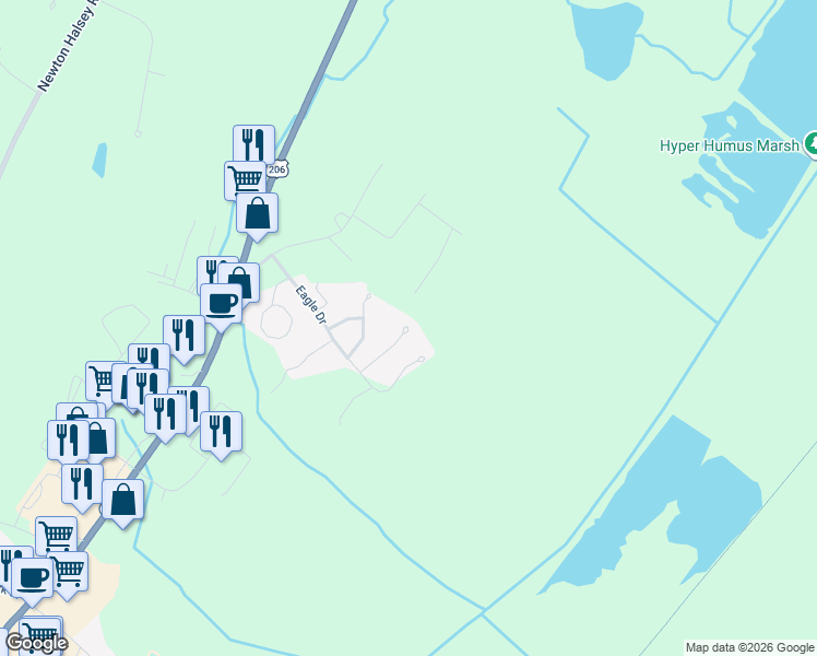 map of restaurants, bars, coffee shops, grocery stores, and more near 9 Hampton Spring Road in Newton