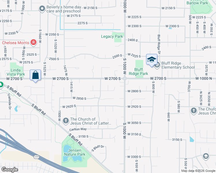 map of restaurants, bars, coffee shops, grocery stores, and more near 2784 South 1140 West in Syracuse