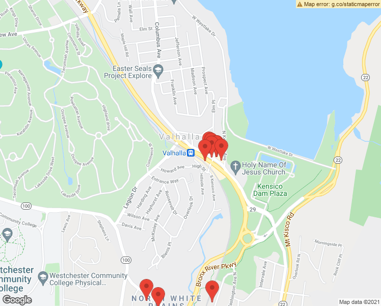 map of restaurants, bars, coffee shops, grocery stores, and more near in Valhalla