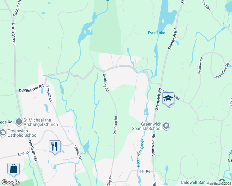 map of restaurants, bars, coffee shops, grocery stores, and more near 137 Doubling Road in Greenwich