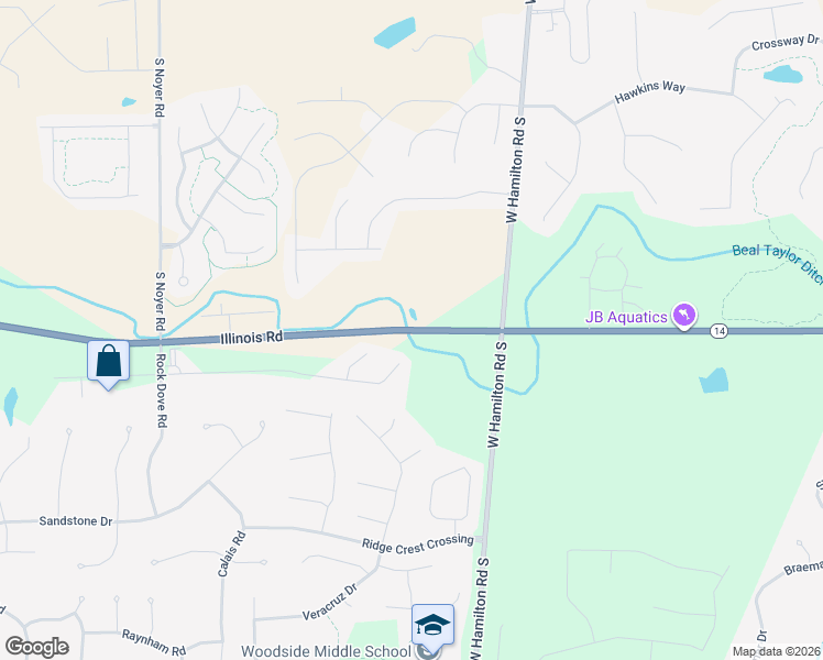 map of restaurants, bars, coffee shops, grocery stores, and more near 13101 Illinois Road in Fort Wayne