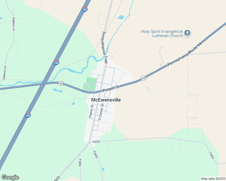 map of restaurants, bars, coffee shops, grocery stores, and more near Potash Street in Watsontown