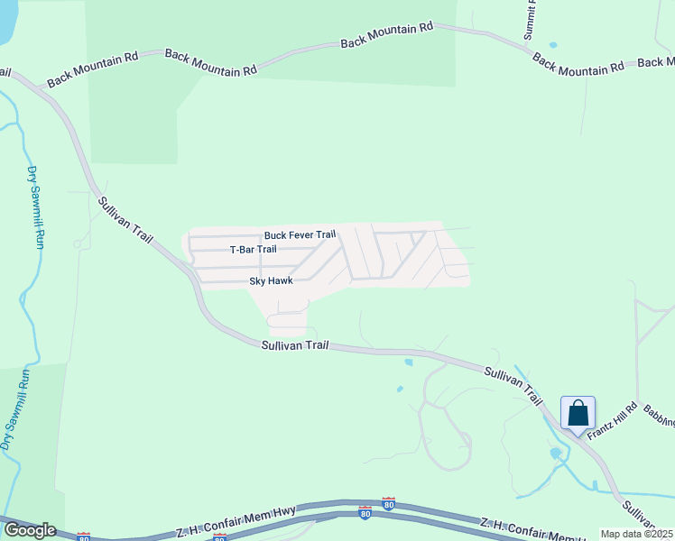 map of restaurants, bars, coffee shops, grocery stores, and more near Sky Hawk in Scotrun