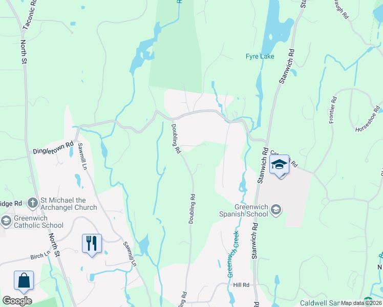 map of restaurants, bars, coffee shops, grocery stores, and more near 137 Doubling Road in Greenwich