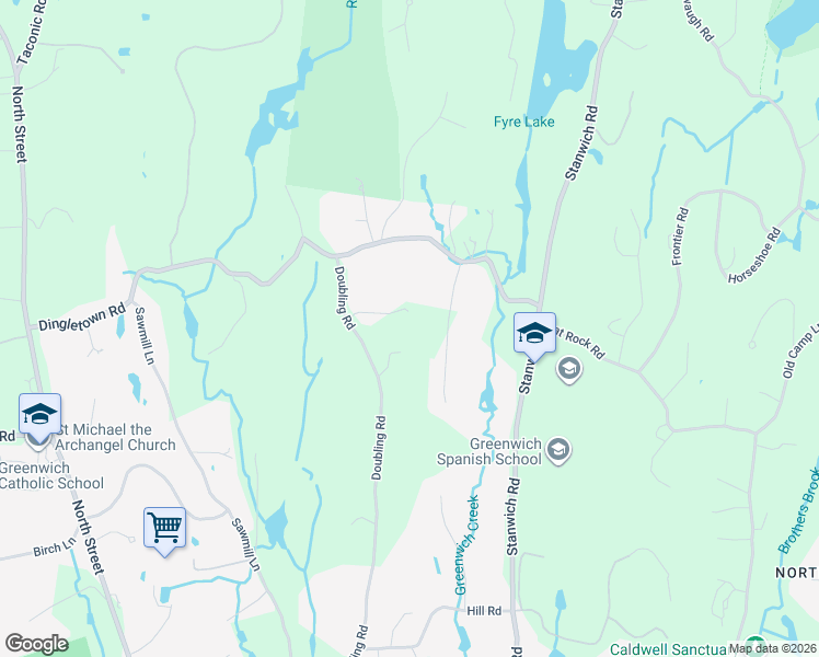 map of restaurants, bars, coffee shops, grocery stores, and more near 137 Doubling Road in Greenwich