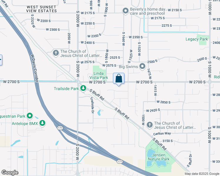 map of restaurants, bars, coffee shops, grocery stores, and more near 1765 West 2770 South in Syracuse
