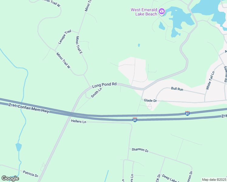 map of restaurants, bars, coffee shops, grocery stores, and more near 2258 Long Pond Road in Long Pond