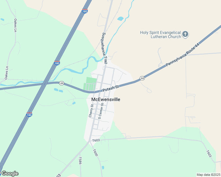 map of restaurants, bars, coffee shops, grocery stores, and more near Potash Street in Watsontown