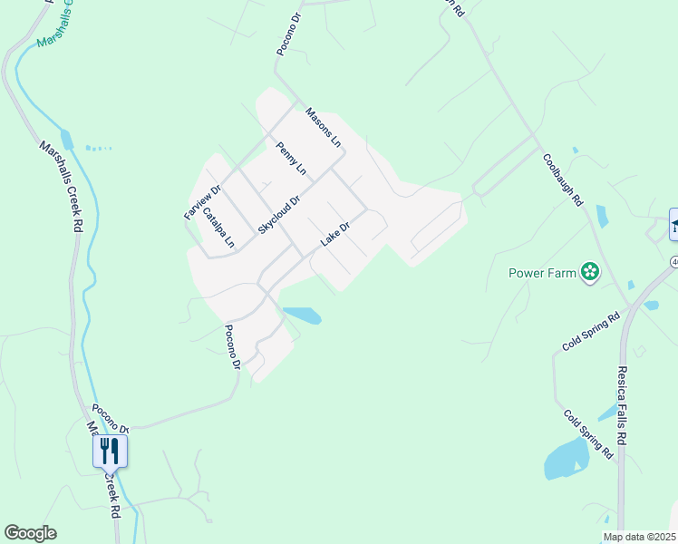 map of restaurants, bars, coffee shops, grocery stores, and more near 2416 Beech Lane in East Stroudsburg