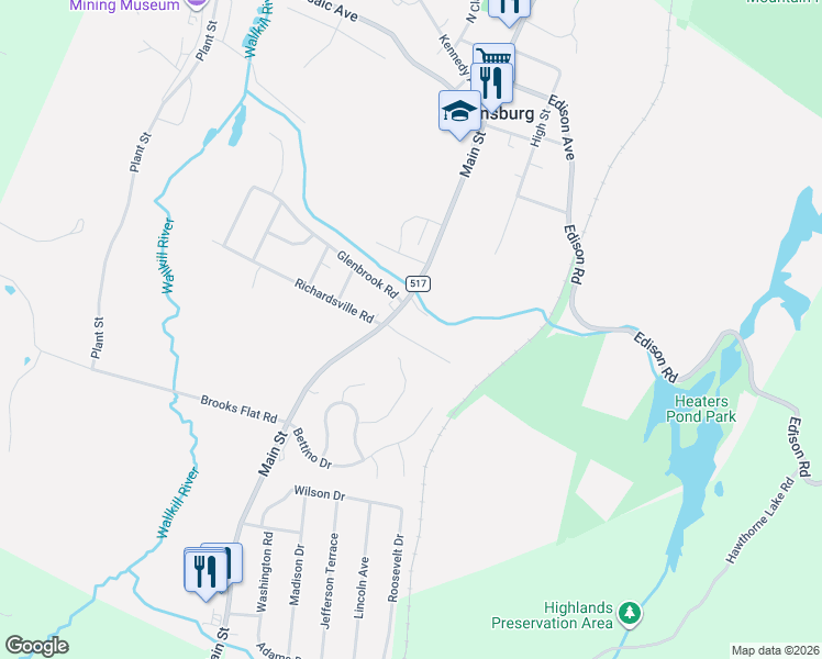 map of restaurants, bars, coffee shops, grocery stores, and more near 189 Main Street in Ogdensburg