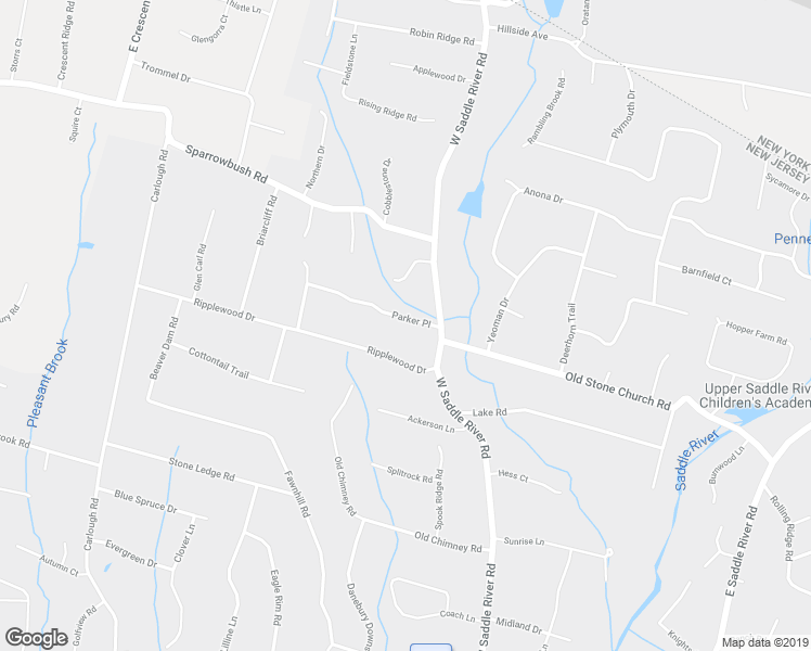 map of restaurants, bars, coffee shops, grocery stores, and more near 12 Parker Place in Saddle River